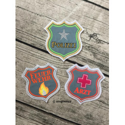 Stickserie - Spielabzeichen - Polizei Arzt Feuerwehr